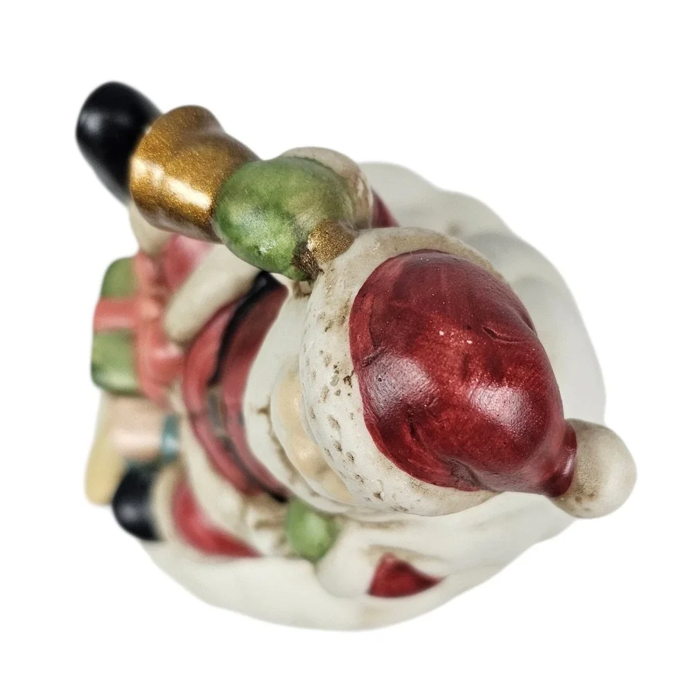 Flambro‎ Porcelain Antique Santa Musical Figurine Santa Claus Is Coming To Town